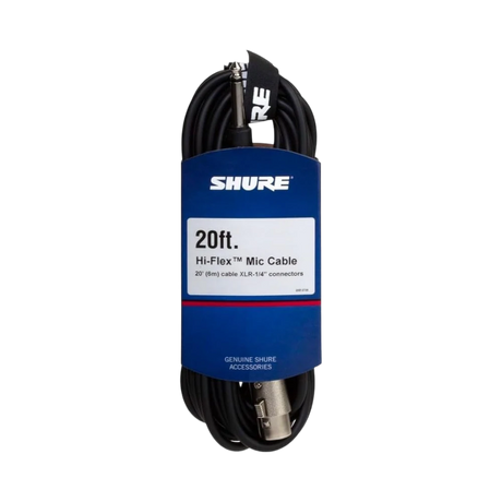 Shure 20' Microphone Cable with 1/4" Phone Plug — Being Shipped