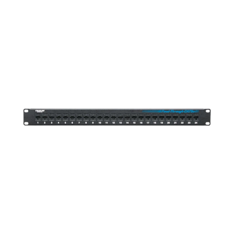 Black Box 24-Port CAT5e Feed-Through Patch Panel 19" Rack — Being Shipped