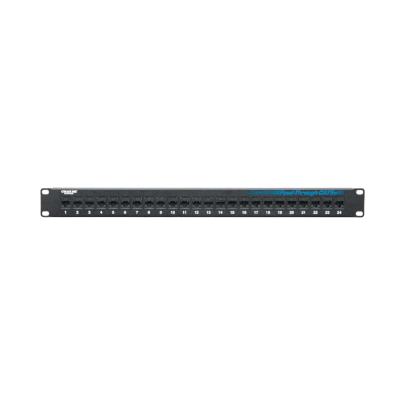 Black Box 24-Port CAT5e Feed-Through Patch Panel 19" Rack — Being Shipped