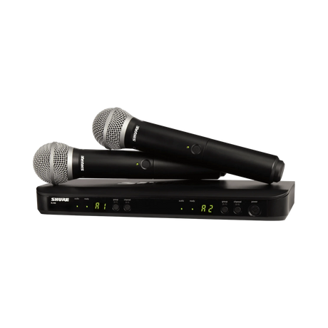 Shure BLX288/PG58 Dual-Channel Wireless Handheld Microphone System with PG58 Capsules — Being Shipped