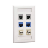 Black Box GigaStation2 6-Port Keystone Wallplate (White) — Being Shipped