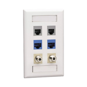Black Box GigaStation2 6-Port Keystone Wallplate (White) — Being Shipped