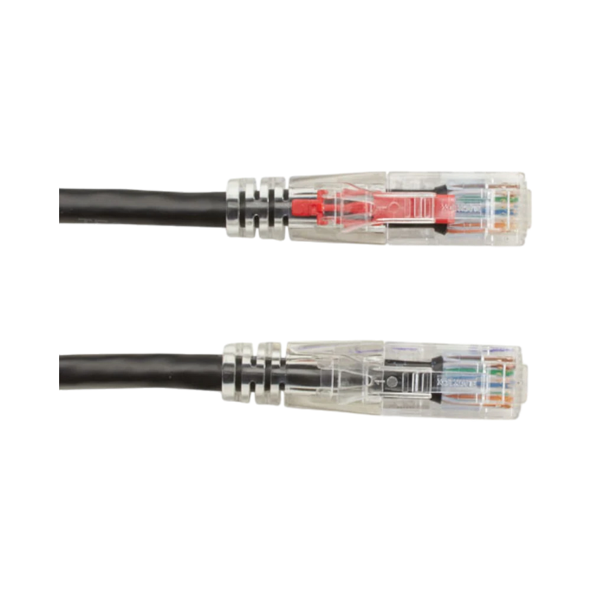 Black Box 25ft GigaTrue 3 CAT6 Locking Ethernet Patch Cable (Black) — Being Shipped