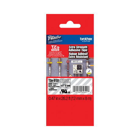 Brother 12mm TZeS131 Extra Strength Adhesive Tape — Being Shipped