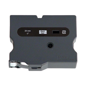 Brother 24mm TX4511 P-Touch Laminated Tape Black on Red — Being Shipped