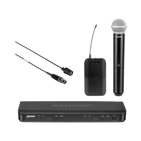 Shure BLX1288/CVL Dual-Channel Wireless Combo Lavalier & Handheld Microphone System — Being Shipped