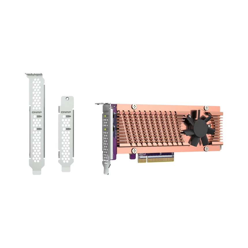 QNAP Dual M.2 22110/2280 PCIe Gen3 x8 NVMe SSD Expansion Card — Being Shipped