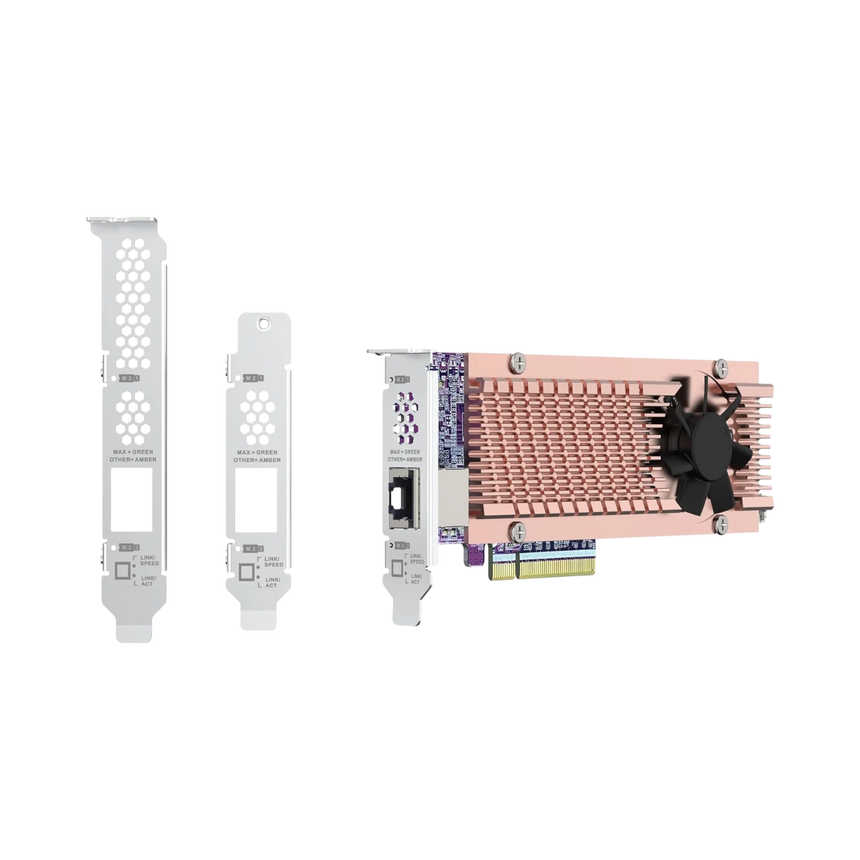 QNAP QM2-2P410G1T Dual M.2 2280 PCIe NVMe SSD & 10GbE Expansion Card — Being Shipped