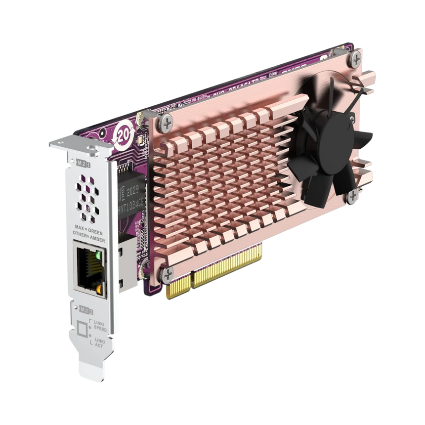 QNAP QM2-2P10G1TB Dual M.2 2280 PCIe NVMe SSD & 10GbE Expansion Card — Being Shipped