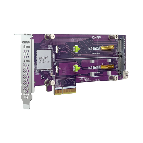 QNAP Dual M.2 22110/2280 PCIe Gen3 x4 NVMe SSD Expansion Card — Being Shipped