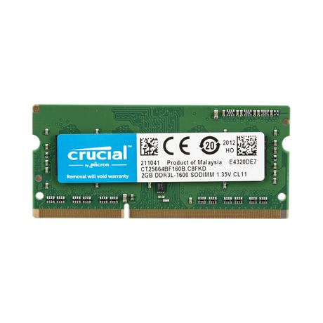 Crucial 2GB DDR3L 1600MHz SO-DIMM Laptop Memory Module — Being Shipped