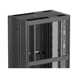 APC NetShelter SX, Networking Rack Enclosure, 42U, Black, 1991H x 750W x 1070D mm with Casters, Feet, Vertical Cable Managers, Side Panels — Being Shipped