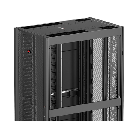 APC NetShelter SX, Networking Rack Enclosure, 42U, Black, 1991H x 750W x 1070D mm with Casters, Feet, Vertical Cable Managers, Side Panels — Being Shipped