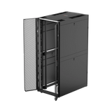 APC NetShelter SX, Networking Rack Enclosure, 42U, Black, 1991H x 750W x 1070D mm with Casters, Feet, Vertical Cable Managers, Side Panels — Being Shipped