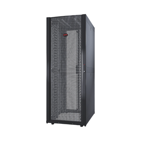 APC NetShelter SX, Networking Rack Enclosure, 42U, Black, 1991H x 750W x 1070D mm with Casters, Feet, Vertical Cable Managers, Side Panels — Being Shipped