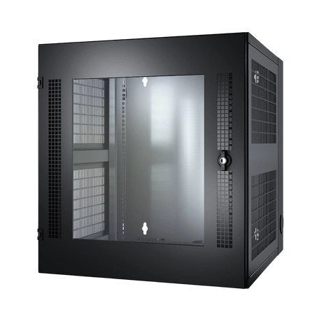APC NetShelter WX 13U Wall Mount Rack Cabinet with Glass Door (Black) — Being Shipped