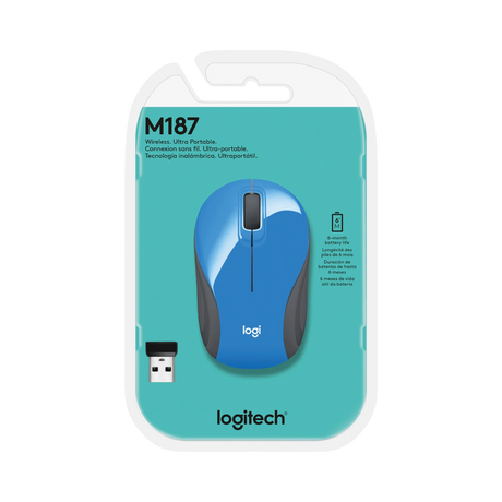 Logitech M187 Wireless Ultra Portable Mouse (Blue) — Being Shipped