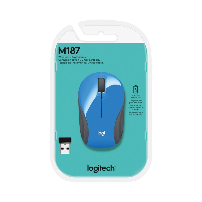Logitech M187 Wireless Ultra Portable Mouse (Blue) — Being Shipped