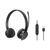 Lenovo USB-A Wired Stereo On-Ear Headset (Black) — Being Shipped