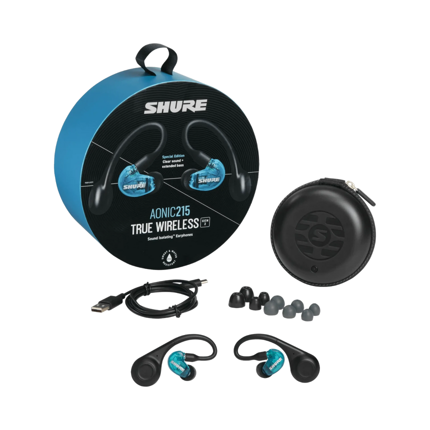 Shure AONIC 215 Gen 2 Bluetooth True Wireless In-Ear Headphones (Blue) — Being Shipped