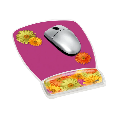 3M MW308DS Mouse Pad with Gel Wrist Rest (Daisy Design) — Being Shipped