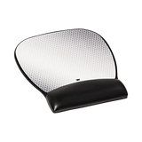 3M MW310LE Leatherette Large Gel Mouse Pad Wrist Rest (Black & Silver) — Being Shipped
