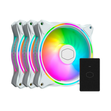 Cooler Master MasterFan MF120 Halo 3-Pack RGB 120mm Fan (White) — Being Shipped