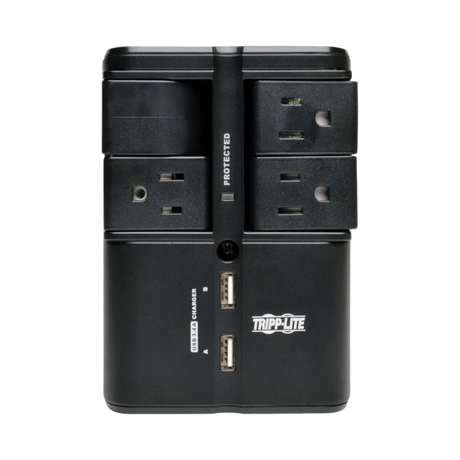 Tripp Lite Surge Protector with 4 Rotatable Outlets and USB Charger — Being Shipped