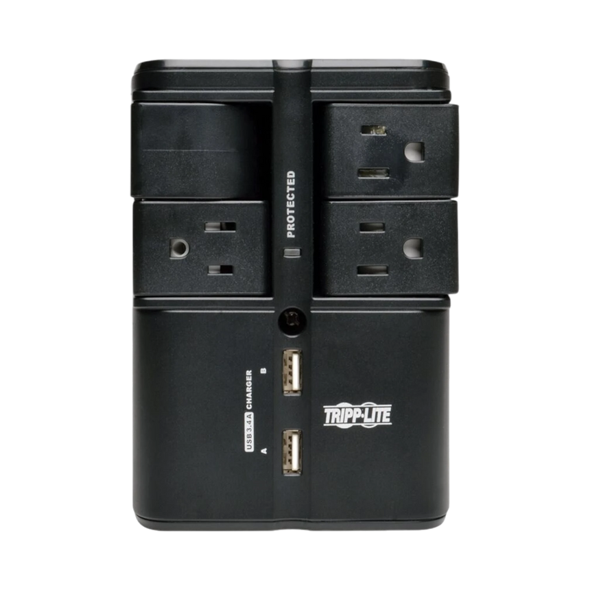 Tripp Lite Surge Protector with 4 Rotatable Outlets and USB Charger — Being Shipped