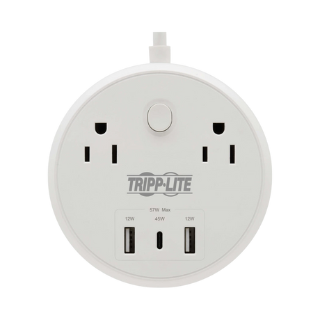 Tripp Lite 57W 8ft Cord 2-Outlet Surge Protector with 3 USB Ports — Being Shipped