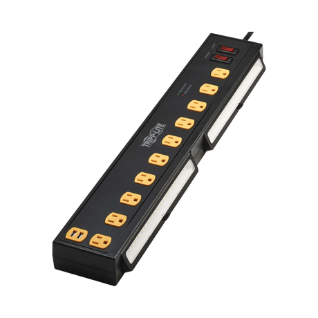 Tripp Lite 10ft Cord 10-Outlets Surge Protector with USB & Swivel Lights — Being Shipped