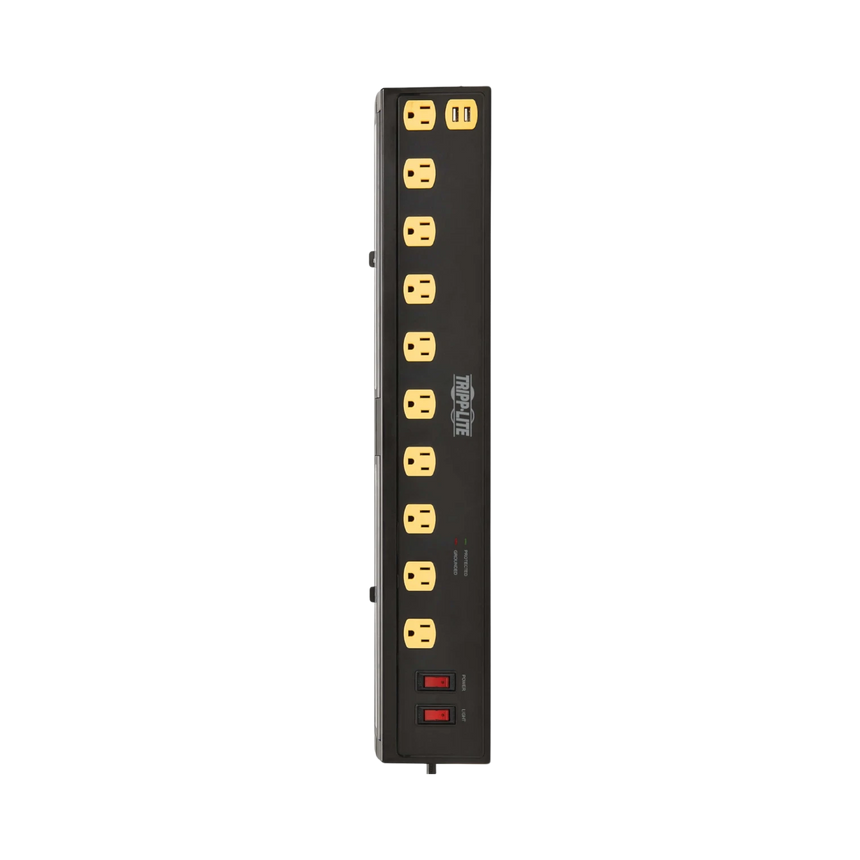 Tripp Lite 10ft Cord 10-Outlets Surge Protector with USB & Swivel Lights — Being Shipped