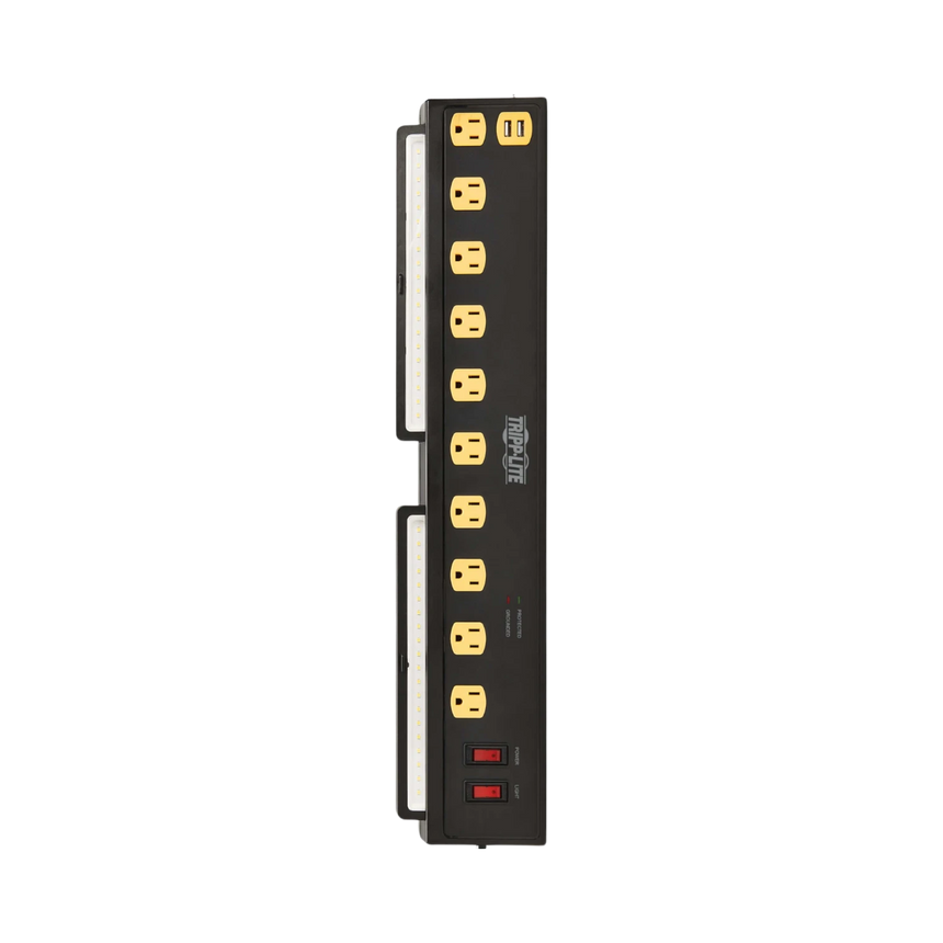 Tripp Lite 10ft Cord 10-Outlets Surge Protector with USB & Swivel Lights — Being Shipped