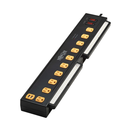 Tripp Lite 6ft Cord 10-Outlets Surge Protector with USB & Swivel Lights — Being Shipped