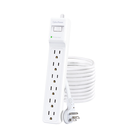 CyberPower B625 Essential 6-Outlet Surge Protector (White) — Being Shipped