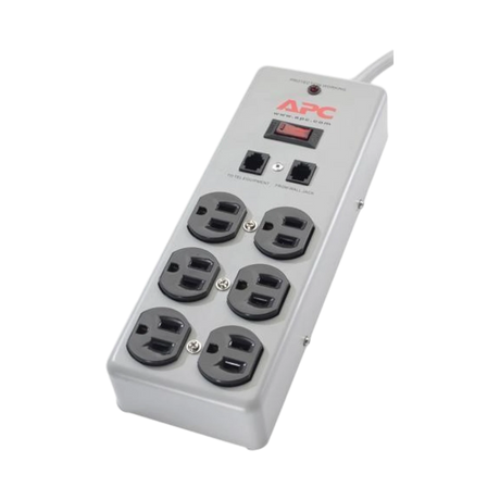 APC Essential 120V 6-Outlets Surge Protector (Gray) — Being Shipped