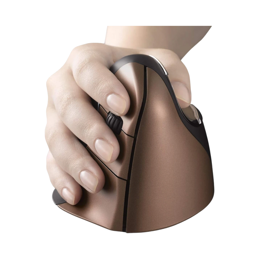 Evoluent VerticalMouse 4 Small Wireless Ergonomic Mouse (Black/Brown) — Being Shipped