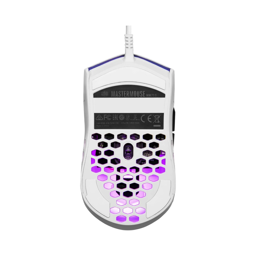 Cooler Master MM711 Ambidextrous RGB Gaming Mouse (Matte White) — Being Shipped