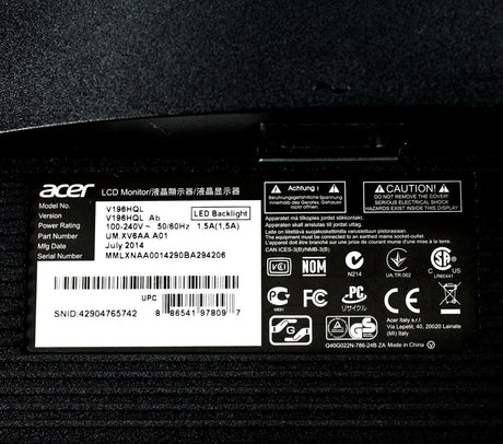 Acer 18.5" 16:10 LCD Monitor — Being Shipped