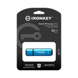 Kingston IronKey Vault Privacy 50 Series USB-C 32GB Flash Drive (Blue) — Being Shipped