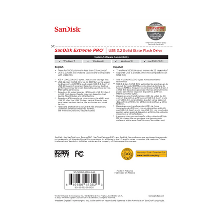 SanDisk Extreme Pro 512GB USB 3.2 Solid State Flash Drive — Being Shipped