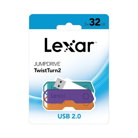 Lexar JumpDrive TwistTurn2 32GB USB 2.0 Flash Drive (3-Pack) — Being Shipped