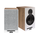 ELAC Debut Reference Two-Way Bookshelf Pair Speaker (White Baffle, Oak Cabinet) — Being Shipped