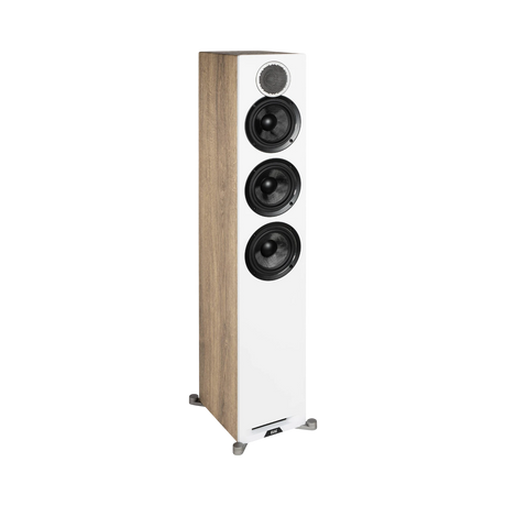 ELAC Debut Reference Three-Way Floorstanding Speaker (White Baffle, Oak Cabinet) — Being Shipped