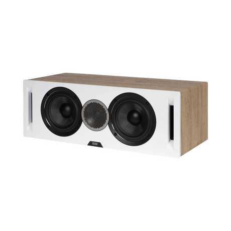 ELAC Debut Reference Two-Way Center Channel Speaker (White Baffle, Oak Cabinet) — Being Shipped