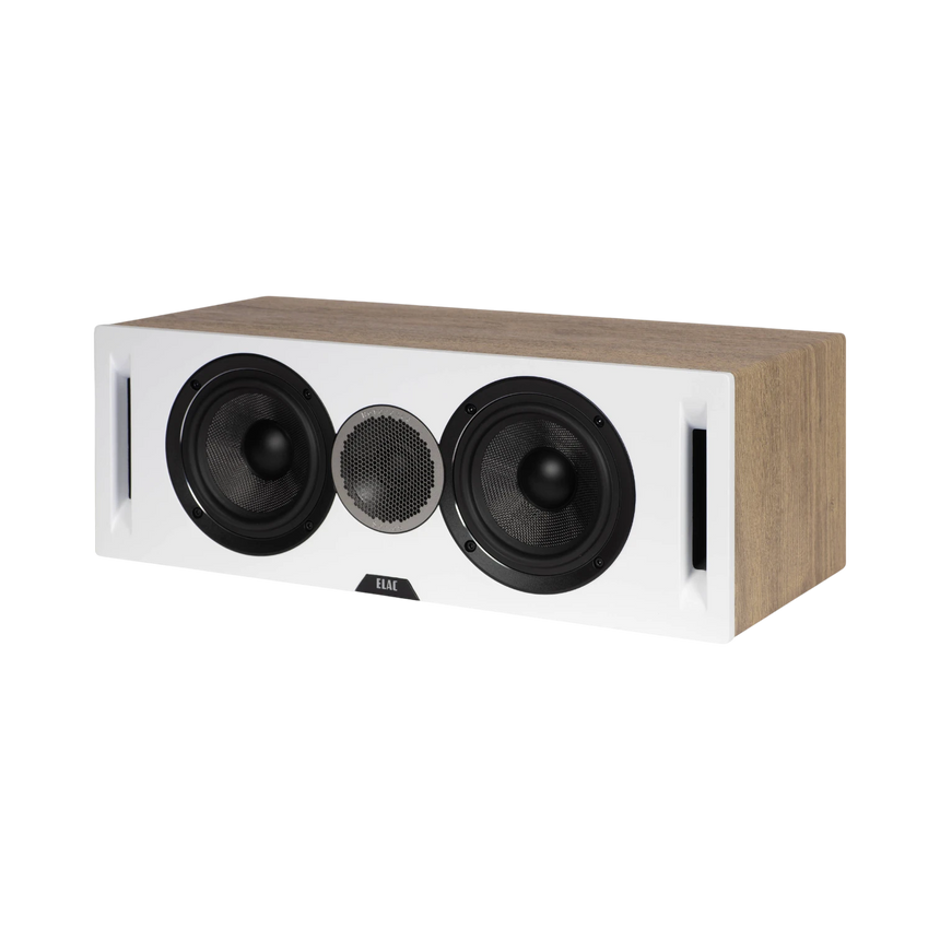 ELAC Debut Reference Two-Way Center Channel Speaker (White Baffle, Oak Cabinet) — Being Shipped