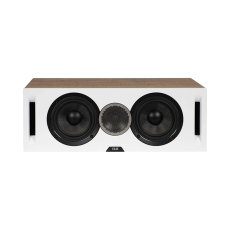 ELAC Debut Reference Two-Way Center Channel Speaker (White Baffle, Oak Cabinet) — Being Shipped