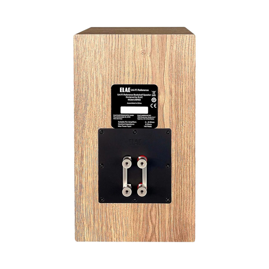ELAC Uni-Fi Reference UBR62 3-Way Bookshelf Speakers (Satin White with Oak Sides, Pair) — Being Shipped