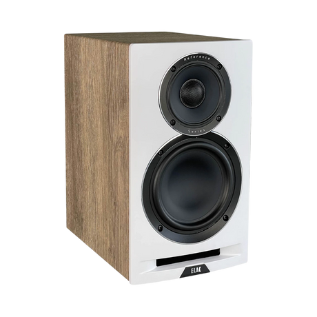 ELAC Uni-Fi Reference UBR62 3-Way Bookshelf Speakers (Satin White with Oak Sides, Pair) — Being Shipped