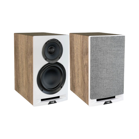ELAC Uni-Fi Reference UBR62 3-Way Bookshelf Speakers (Satin White with Oak Sides, Pair) — Being Shipped